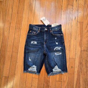ZARA RELAXED FIT RIPPED DENIM SHORTS NWT SIZE  11-12